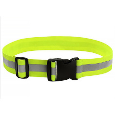 Reflexný elastický opasok s plastovou prackou 110 cm - jeden reflexný pruh - pre bežcov a chodcov Reflexný elastický opasok s plastovou prackou 110 cm - jeden reflexný pruh - pre bežcov a chodcov